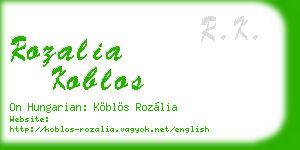 rozalia koblos business card