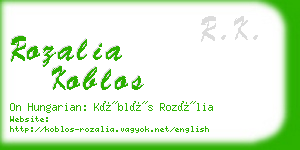 rozalia koblos business card